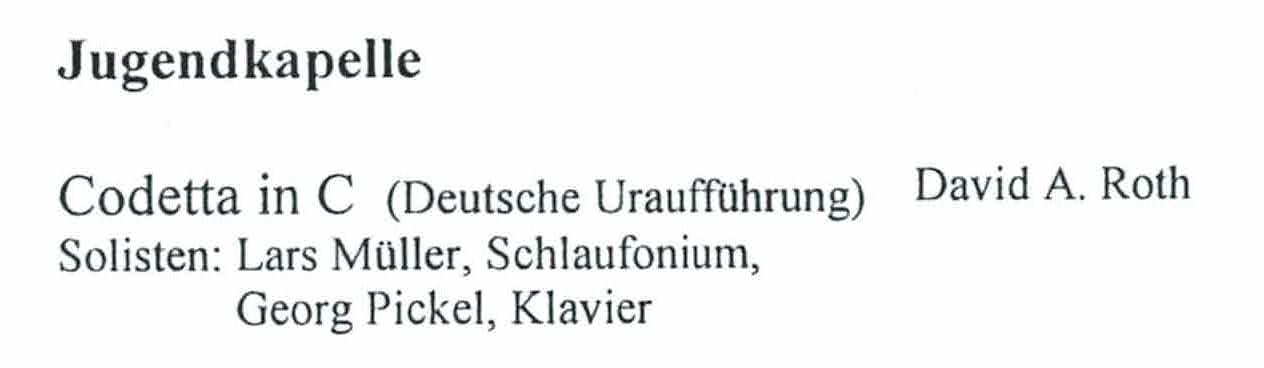 German premiere's printed program