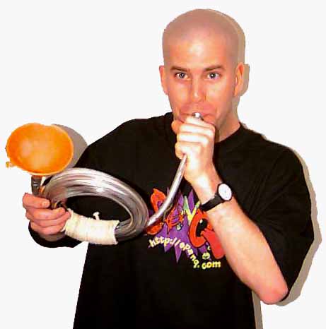 Trip uses a Bach 2 1/2 C cornet mouthpiece on his beloved Hosaphone(tm) Trip Anchor, co-host of SPANQ! with Hosaphone(tm)
